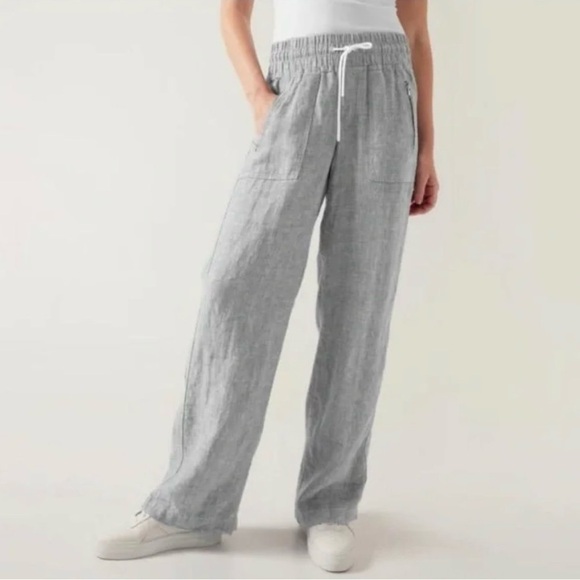Athleta Pants - Athleta Cabo Linen Wide Leg - Gray